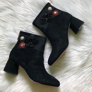 Nanette Lepore Black Suede River Ornate Bootie 6.5